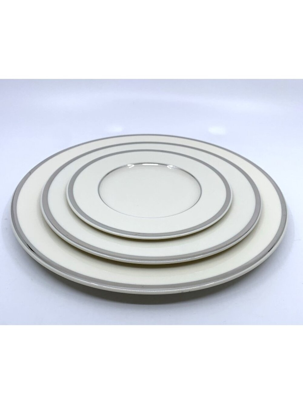 Vintage Castleton St Regis Platinum China Plate Set Dinner Salad Bread USA 3 Set